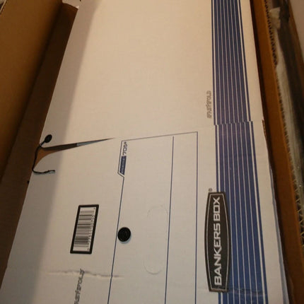 Bankers Box 0070503 STOR/FILE Storage Box, Legal, String and Button, White/Blue,