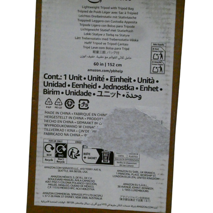 Amazon Basics 152cm Lightweight Tripod with Bag