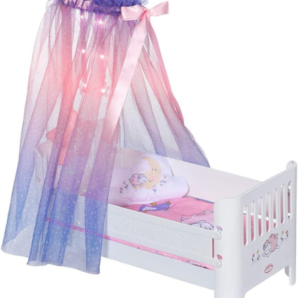Baby Annabell Sweet Dreams Bed, Doll Bed with Light-Up Canopy, Mattress, Matchin