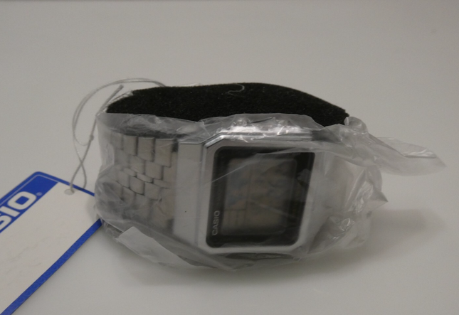 Casio Vintage A500WA-1DF Black Dial Silver Stainless Steel Band Digital Watch -