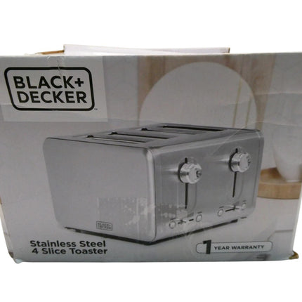 Black + Decker BD4250 Toaster 4 Slice, Stainless Steel