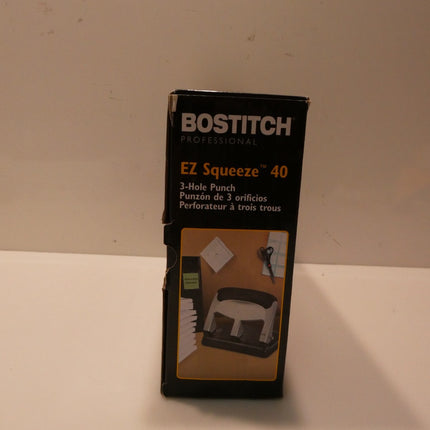 Bostitch EZ Squeeze 40 Sheet 3-Hole Punch (HP40), Silver/Black