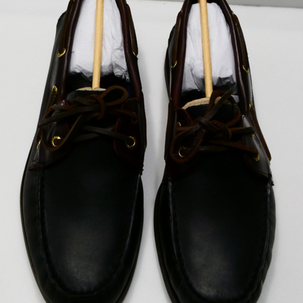 Sperry Mens AO 2 Eye Boat Shoe Navy Leather Smooth Boat Shoe, Navy, Size US 11.5