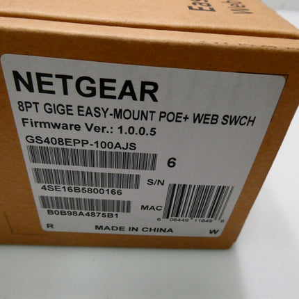 NETGEAR GS408EPP ProSafe+ Easy-Mount 8-Port Gigabit Ethernet Web Managed Switch