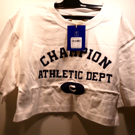 Champion Women's Heritage Archive Cropped T-Shirt, White, X-Large