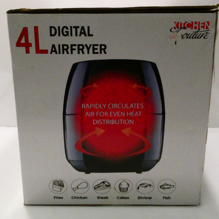 Kitchen Couture Digital Air Fryer, Black, 4 Litre Capacity