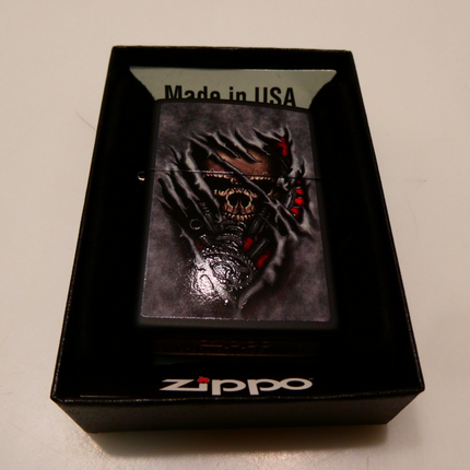Zippo Skull Gears, Black Matte Classic - 28882