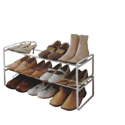 Yamazaki Home Adjustable Shoe Rack-Spacesaving Storage Solution, One Size, White