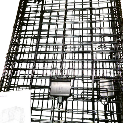 Amazon Basics Foldable Metal Wire Dog Crate with Tray, Double Door, 76cm Length,