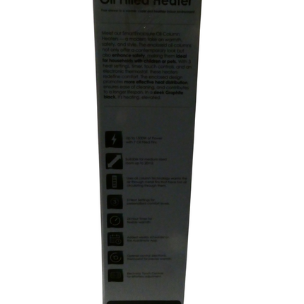 Ausclimate 1500W 7 Fin Smart Enclosed Oil Column Heater, Portable Home Heater wi