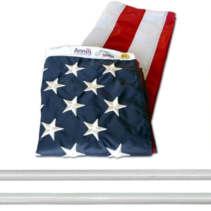 Annin Flagmakers American Flag SolarGuard Nylon Flag, Solar Light and Flagpole