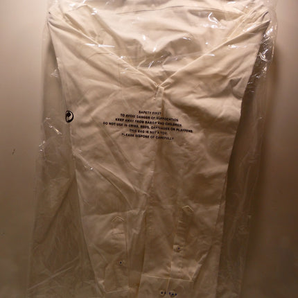 Abelard Men's 4 Way Stretch Poplin Slim Fit Dress Shirt, White, L