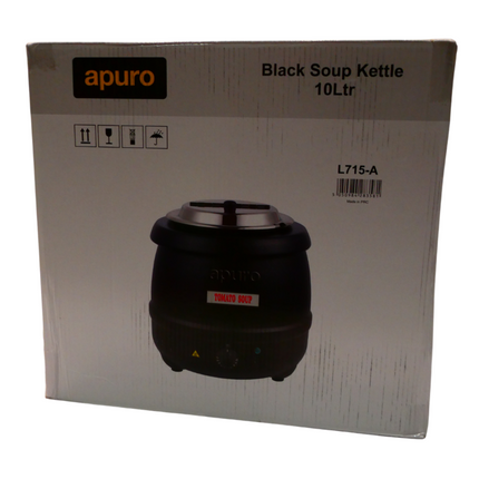 Apuro Black Soup Kettle / Warmer 10 Litre