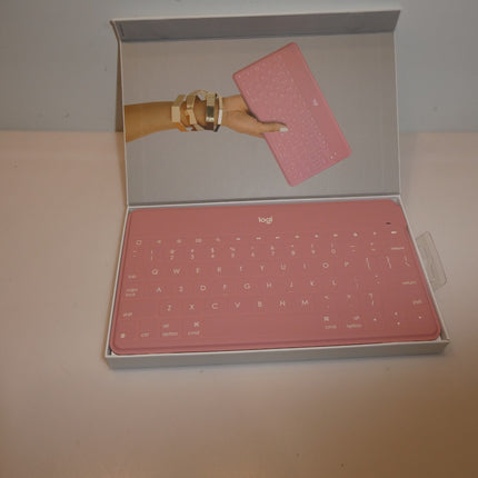 Logitech Keys-to-Go Ultra Slim Keyboard Bluetooth with iPhone Stand - Pink