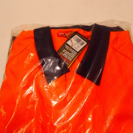 Hard Yakka Men's Foundations Hi-Visibility Two Tone Cotton Drill Coverall, Orang