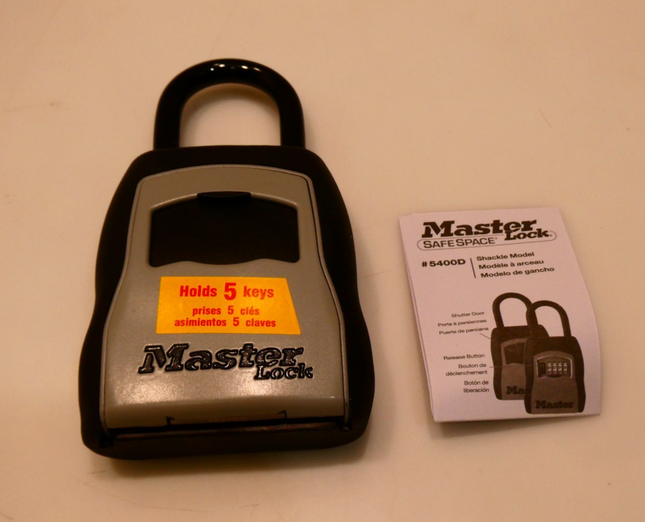 Master Lock 5400DAU Key Safe Portable Keyed Black and Silver 5 Key Capacity