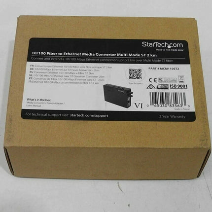 StarTech.com 10/100 Fiber to Ethernet Media Converter Multi Mode ST 2 km MCM110S