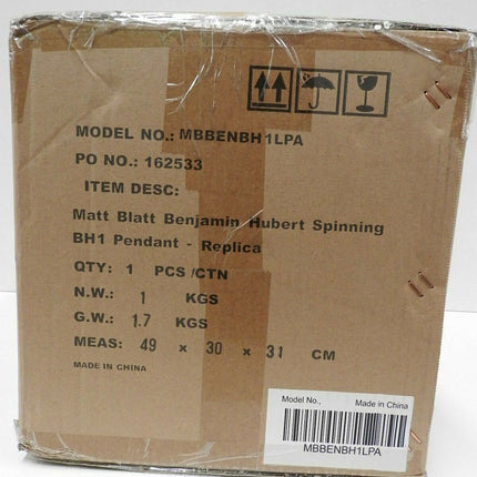 Matt Blatt Benjamin Hubert Spinning BH1 Pendant Light MBBENBH1LPA