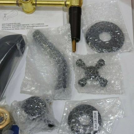 Kingston Brass KB245AX Twin Handle Tub and Shower Faucet with Decor Cross Handle