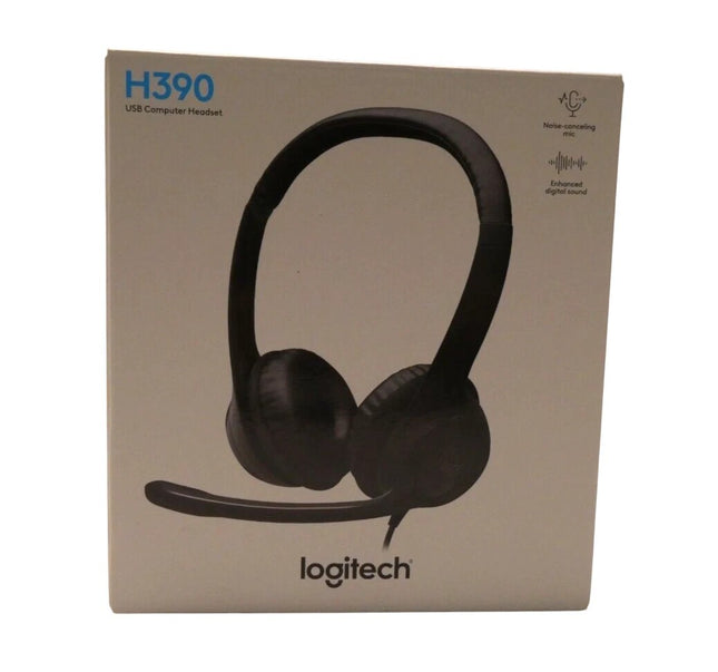 Logitech H390 USB Computer Headset Stereo with Noise Cancelling Microphone