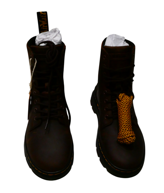 Dr. Martens Unisex Combs Leather 8-Eye Boot Crazy Horse Leather, Dark Brown,UK6