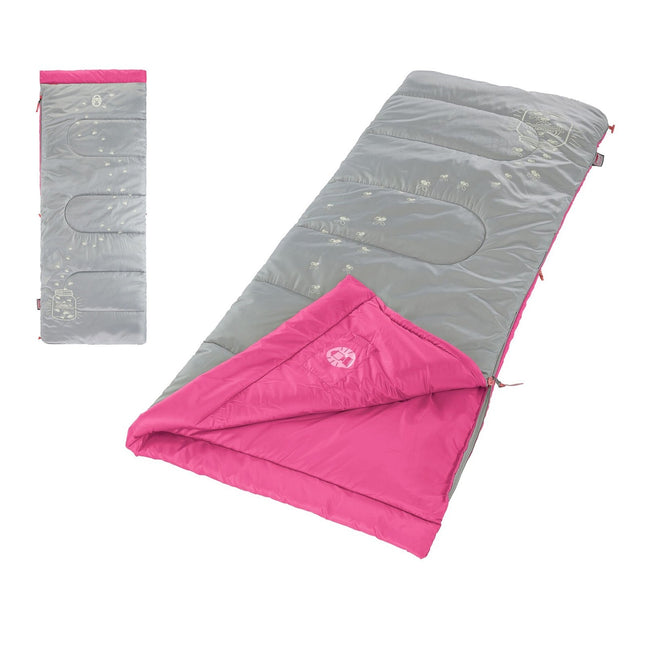 Coleman 1379562 FyreFly Illumi Bug Sleeping Bag, Kids - Pink