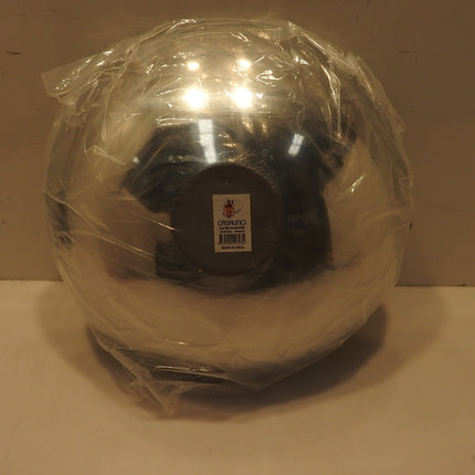 Boho Traders Round Bowl Palm Leaf Design Aluminium Round Bowl, Medium, Green/Whi