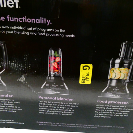 NutriBullet Smart Touch Triple Prep System Blender 1500W, Black, Full-sized Blen