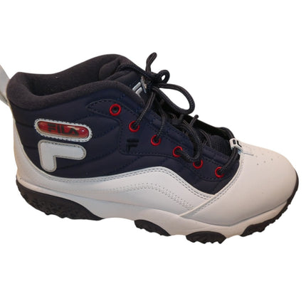 FILA Men's Serpente Basketball Shoe, White/Fnavy/Fred, 7 US