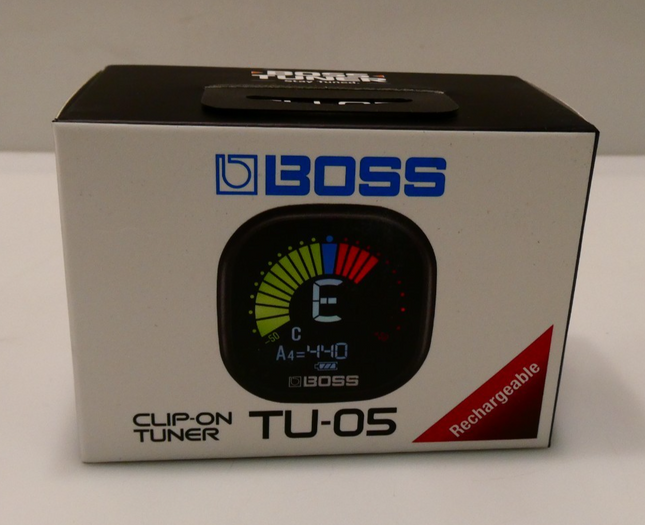 BOSS TU-05 Rechargeable Chromatic Clip-On Tuner for Guitar, Bass and Ukulele | R