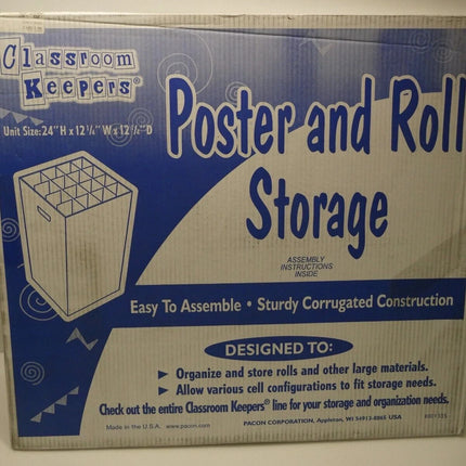 Classroom Keepers Poster & Roll Storage, Blue, 24"H x 12-1/4"W x 12-1/4"D