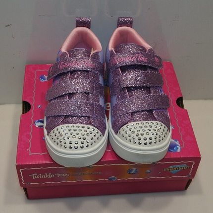 Skechers Girl's Twinkle Toes: Twinkle Sparks - Shining Hearts Sneaker, Purple/Mu