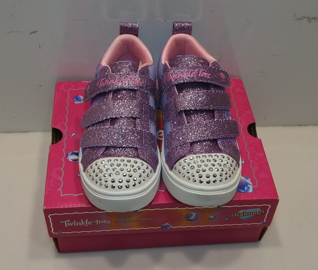Skechers Girl's Twinkle Toes: Twinkle Sparks - Shining Hearts Sneaker, Purple/Mu