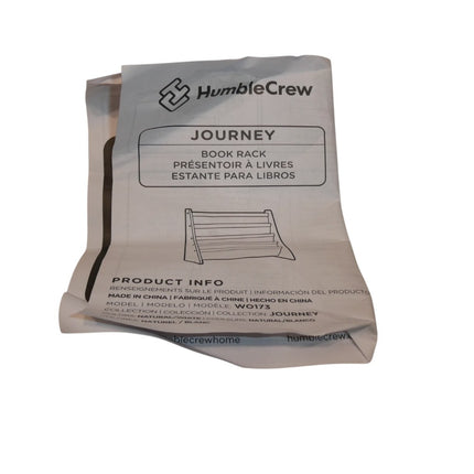 Tot Tutors Crew Wooden Bookcase with 4 Pockets, Natural and White WO173 Natural