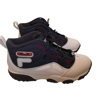 FILA Men's Serpente Basketball Shoe, White/Fnavy/Fred, 7 US