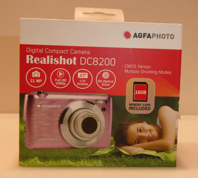 AgfaPhoto Realishot 8 x Optical Zoom 18MP CMOS Digital Camera - Pink