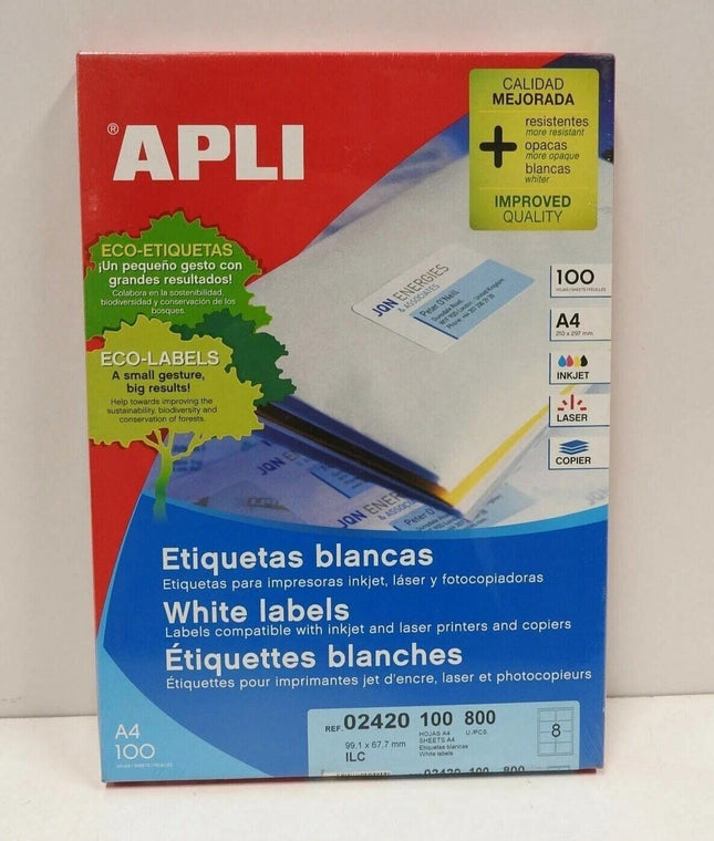 Apli Labels A4 99x68mm Round 100 Sheets