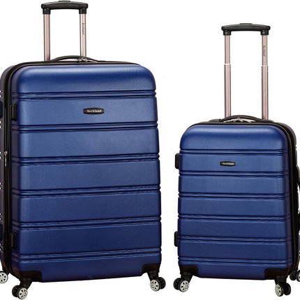 Rockland Melbourne Hardside Expandable Spinner Wheel Luggage, Navy, 2-Piece Set