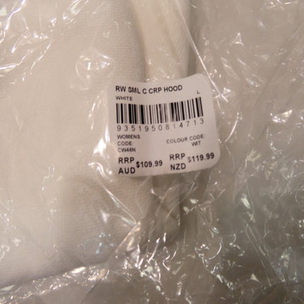 Champion Women's Reverse Weave Cropped Cut-Off Hoodie, White, Large