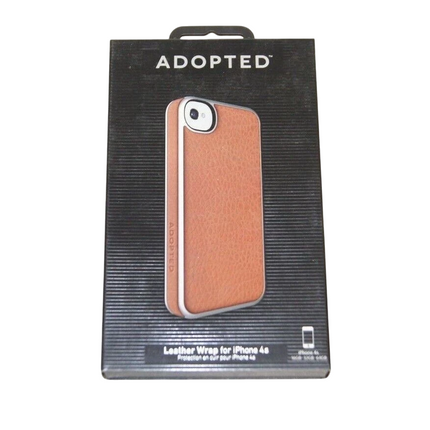 Adopted Leather Wrap Case for iPhone 4 - Hazel/Silver
