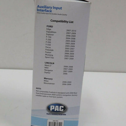 PAC AAI-FD4 Auxiliary Input Adapter for Select Ford/Lincoln/Mercury CAN-BUS Fact