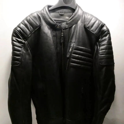 First Mfg Co FIM293CHRZ-Defender Leather Jacket, Black, 4XL