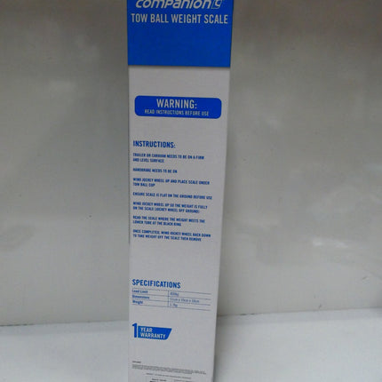 Companion Caravan Tow Ball Weight Scale, 400 kg Load Limit