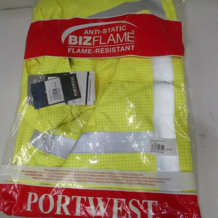 Portwest Mens Bizflame Hi-Vis Multi Lite Rain Jacket, Yellow, 3X-Large