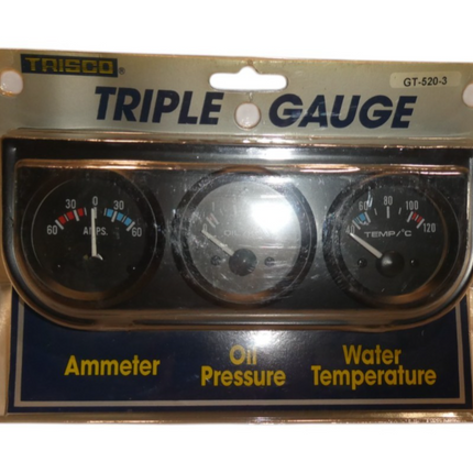 Trisco GT-520-3 Electrical Triple Gauge Kit