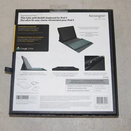 Kensington Keyfolio Exact Thin Folio with Keyboard for iPad 5