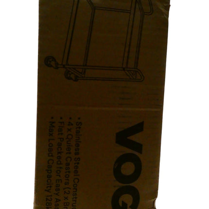 Vogue Stainless Steel 2 Tier Flat Pack Trolley, 535 mm Length x 855 mm Width x 9