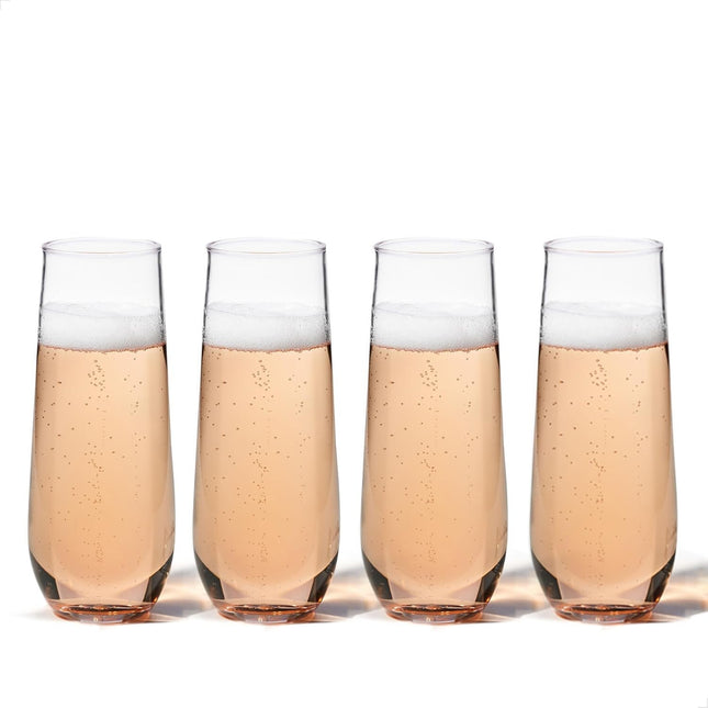 TOSSWARE Reserve 9oz Stemless Champagne Glass Dishwasher Safe Set of 4
