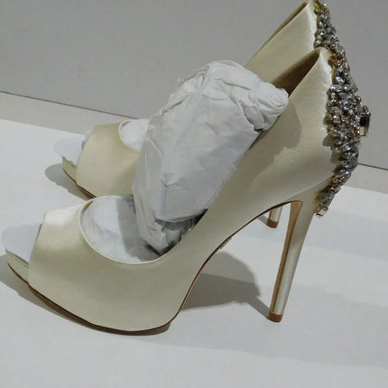 Badgley Mischka Women's Kiara Platform Pump, Ivory Size - 5.5 M US