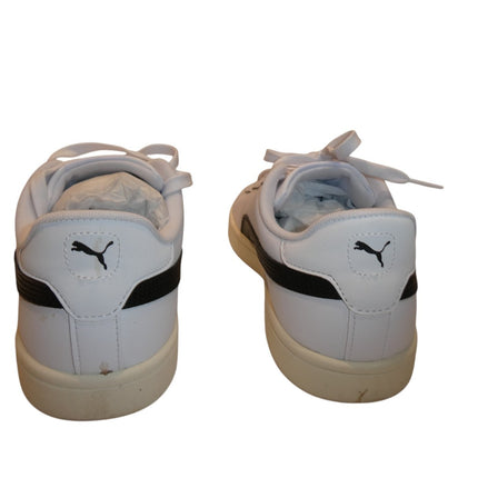 PUMA Unisex Smash 3.0 Leather Sneaker, White/Black/Gold/Frosted Ivory, US 9